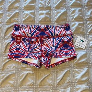 WODBOTTOM CrossFit Work Out Shorts Shortie AMERICANA TIE DYE